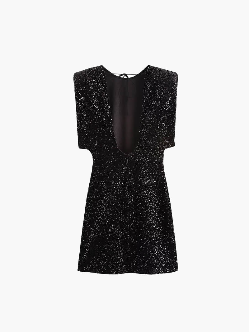 Eshira - Shimmer Velvet Dress – Stunning Holiday Sparkle-Dresses-Auvien & Co