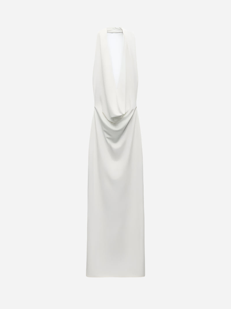 Sireen - Elegance Deep V-Neck Maxi Dress – Stunning Open Back Design-Dresses-White-S-Auvien & Co