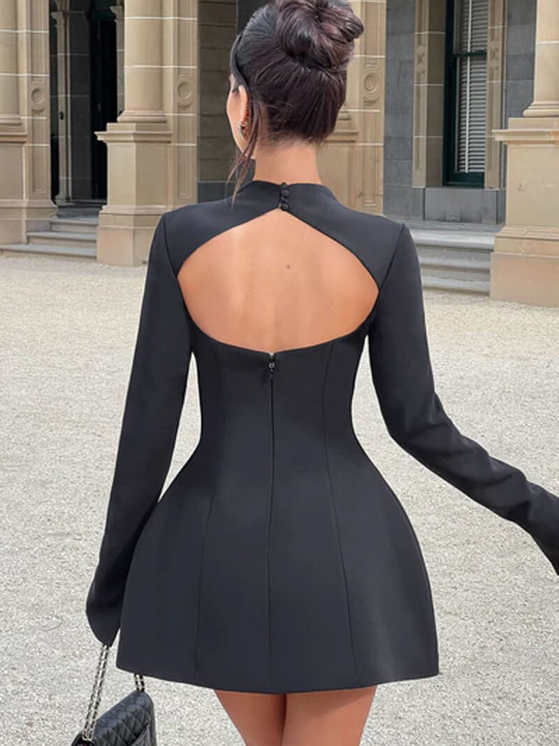 Velina - Luxe Backless Mini Dress – Timeless Elegance Redefined-Dresses-Auvien & Co