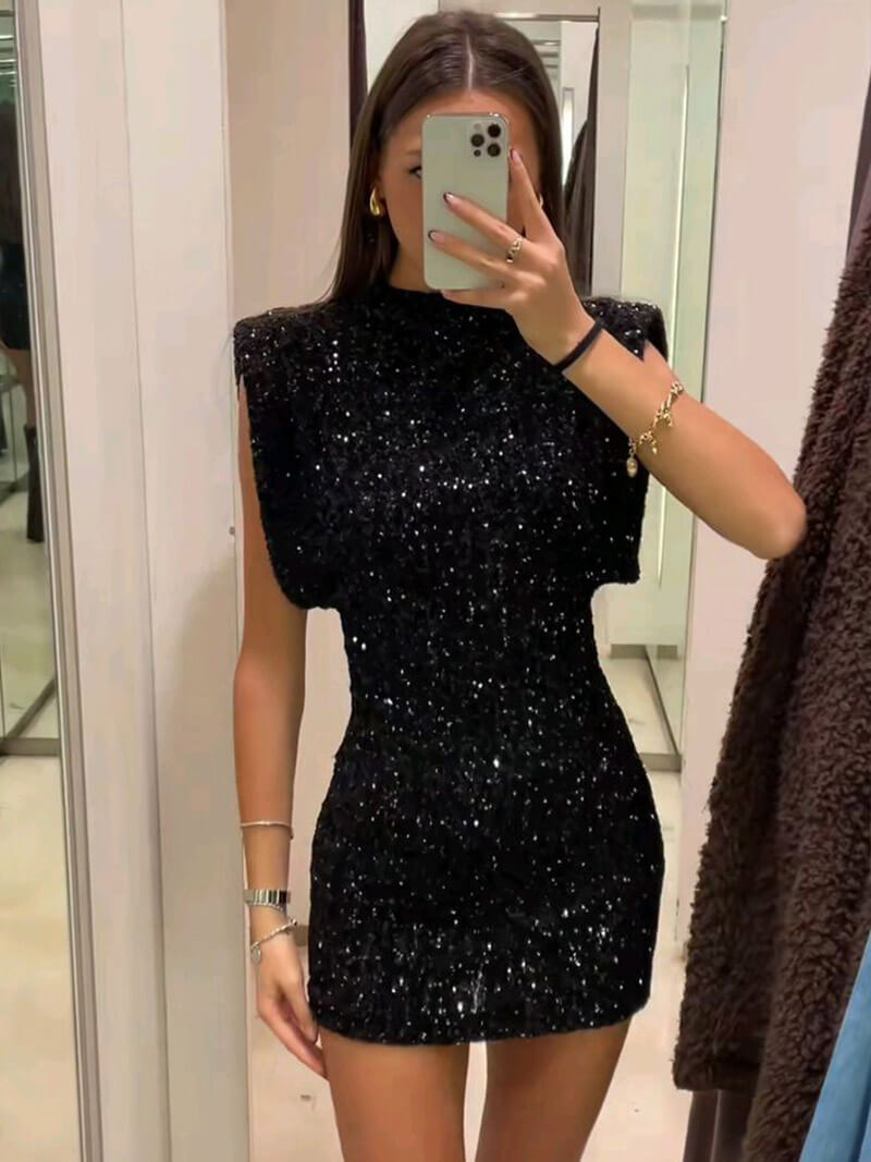 Eshira - Shimmer Velvet Dress – Stunning Holiday Sparkle-Dresses-Auvien & Co