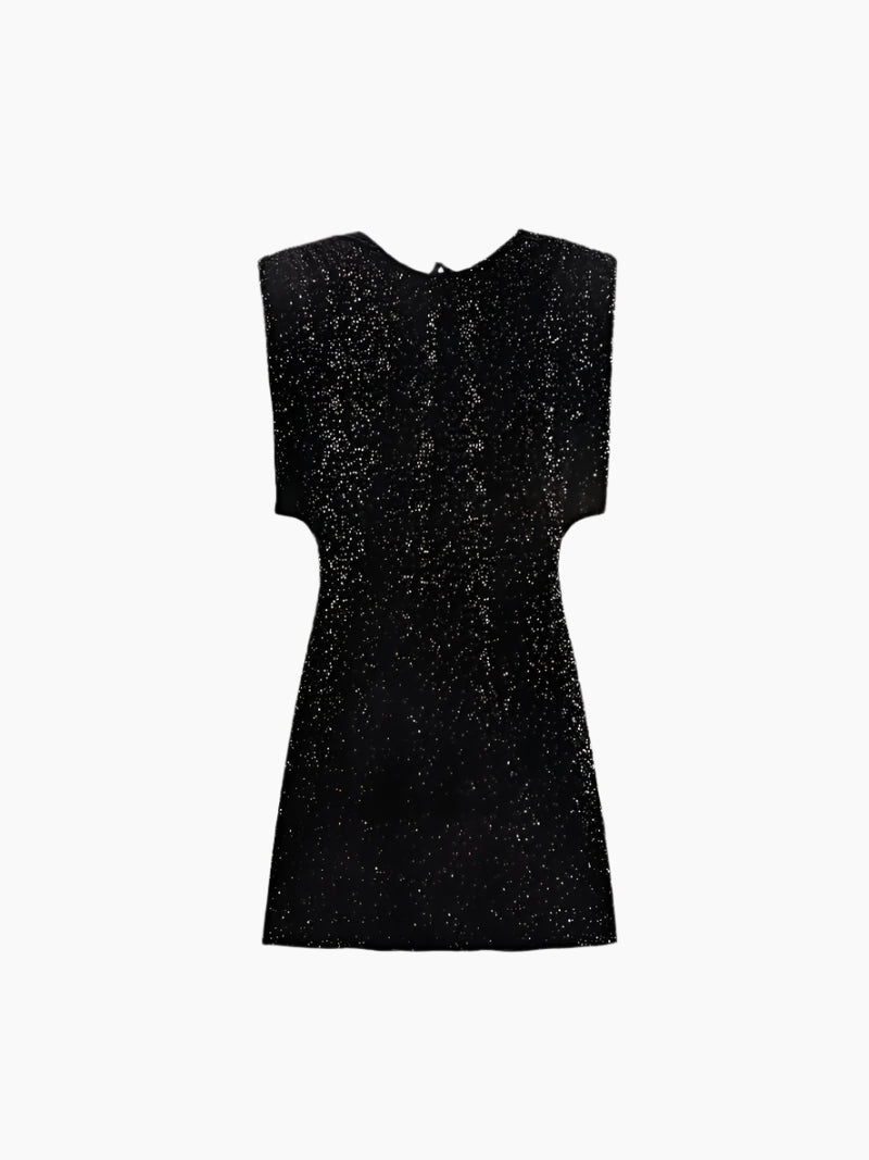 Eshira - Shimmer Velvet Dress – Stunning Holiday Sparkle-Dresses-Black-S-Auvien & Co