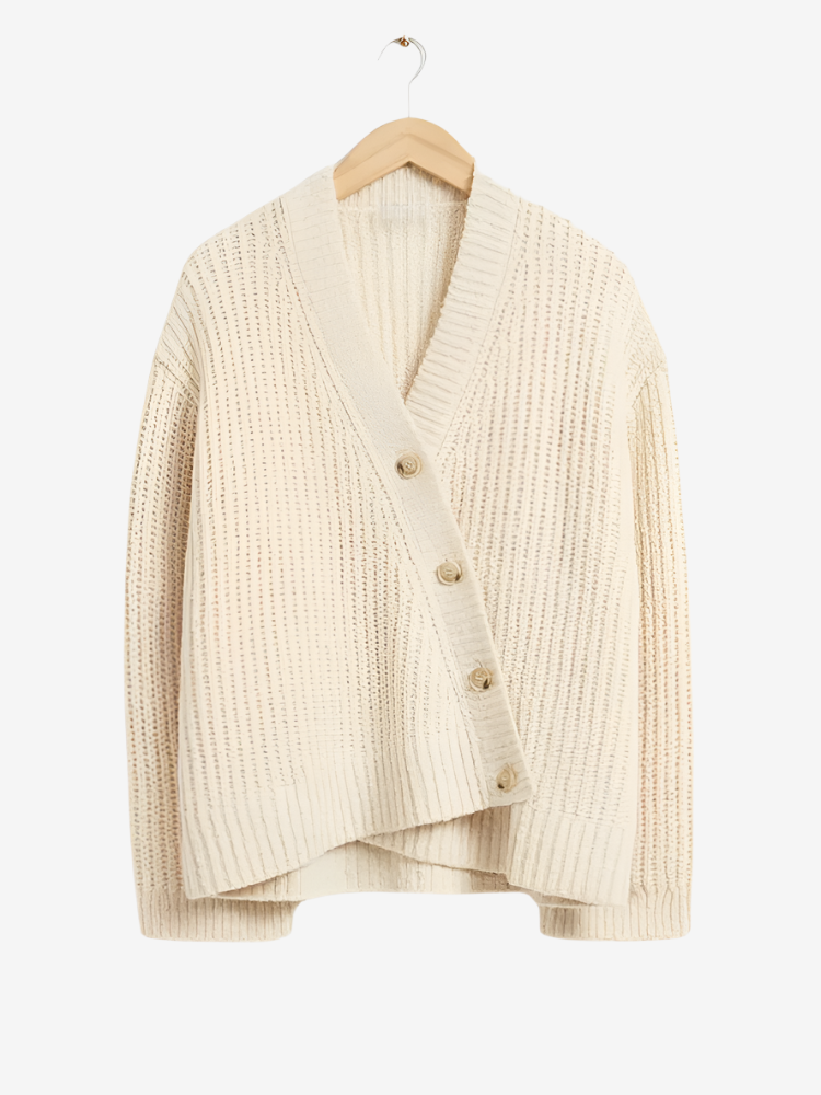 Livia - Relaxed Knit Sweater-Sweater-Beige-S-Auvien