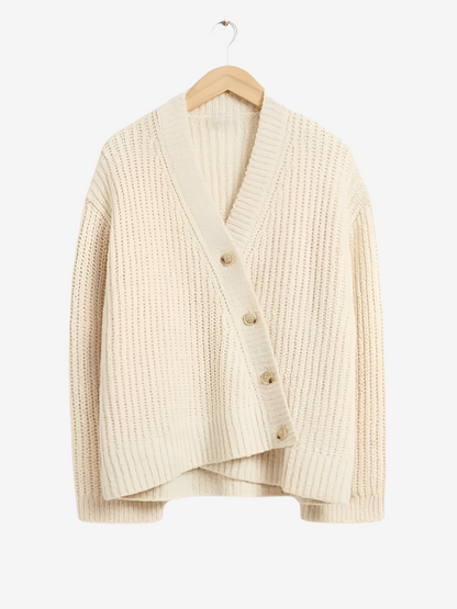 Livia - Relaxed Knit Sweater-Sweater-Beige-S-Auvien
