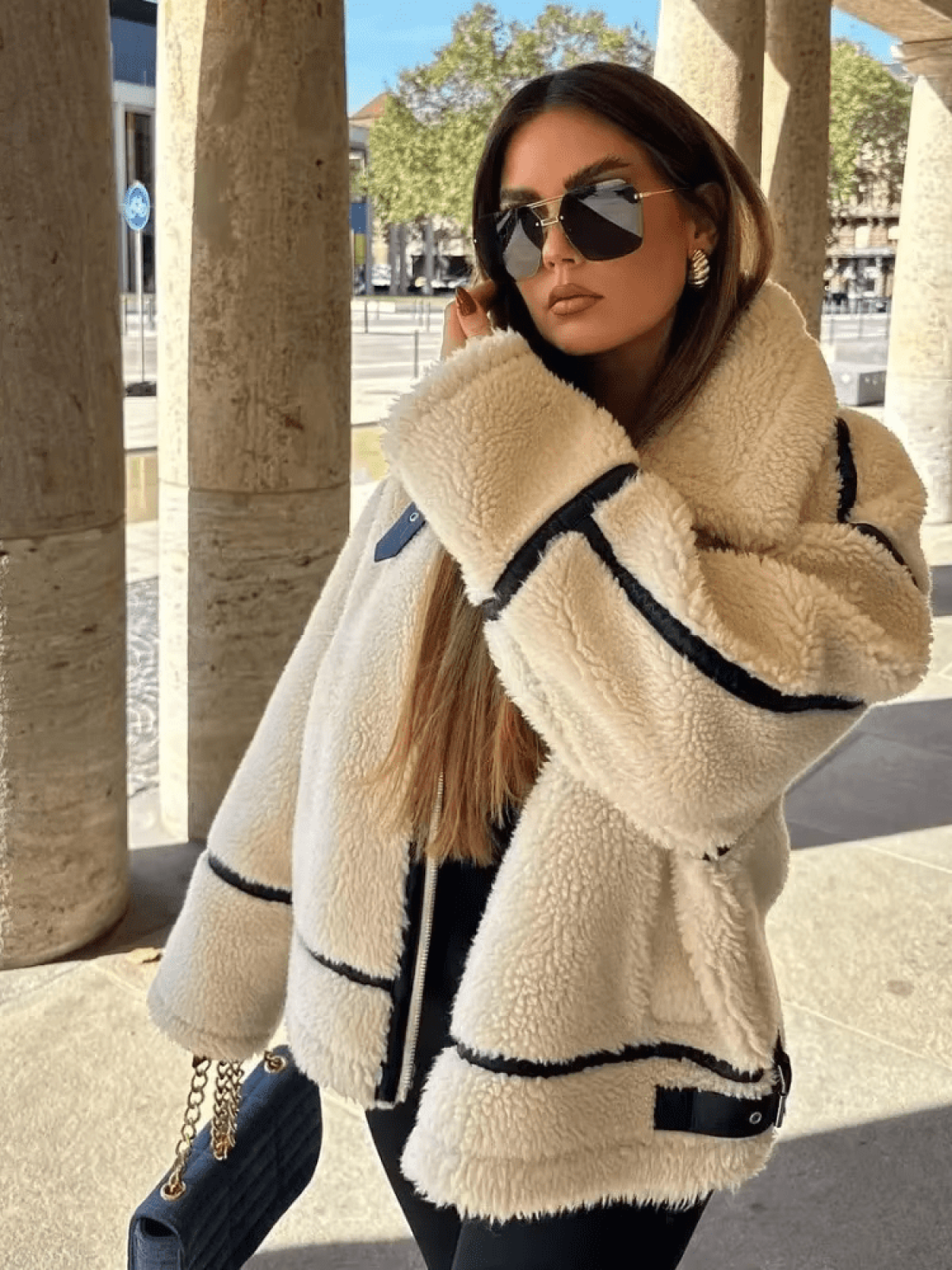 Sirae - Teddy Jacket Cozy Comfort with Modern Silhouette-Jacket-White-S-Auvien & Co