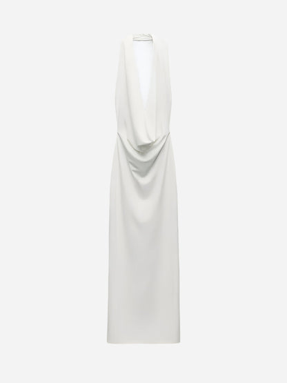 Sireen - Elegance Deep V-Neck Maxi Dress – Stunning Open Back Design-Dresses-White-S-Auvien & Co