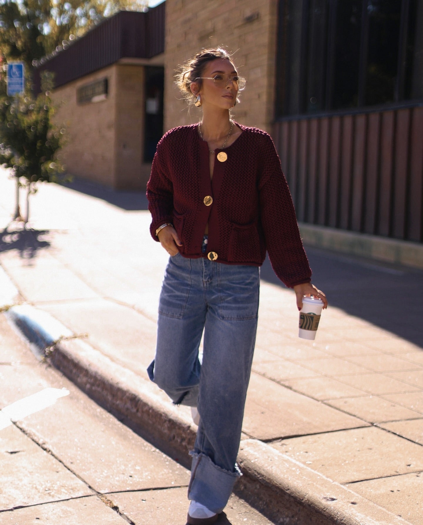 Veya - Bordeaux Knit Cardigan Elegant Layering Comfort-Cardigan-Red-S-Auvien & Co