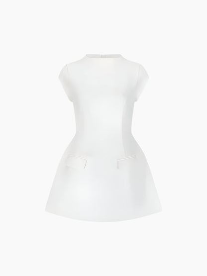 Zanaya Chic Mini Dress – Elegant Close-Fitting Design-Dresses-White-XS-Auvien & Co